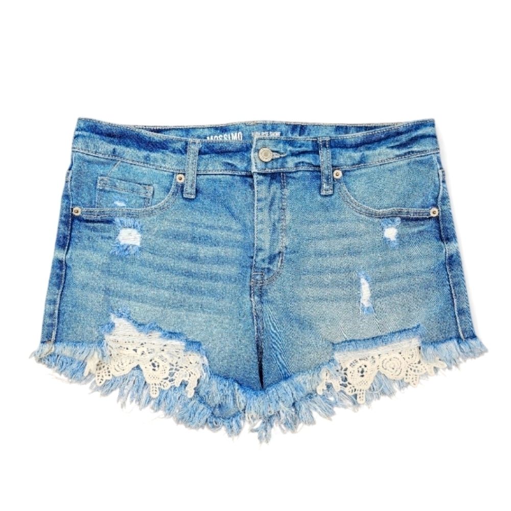 Mossimo Supply Co. Blue Distressed Jean Shorts, Size 6